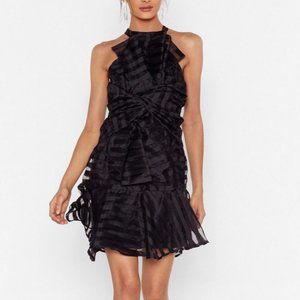 Organza Mini Black Dress